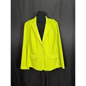 Lane Bryant Ponte Blazer, Plus Size 28 NWT Lightweight Chartreuse Green